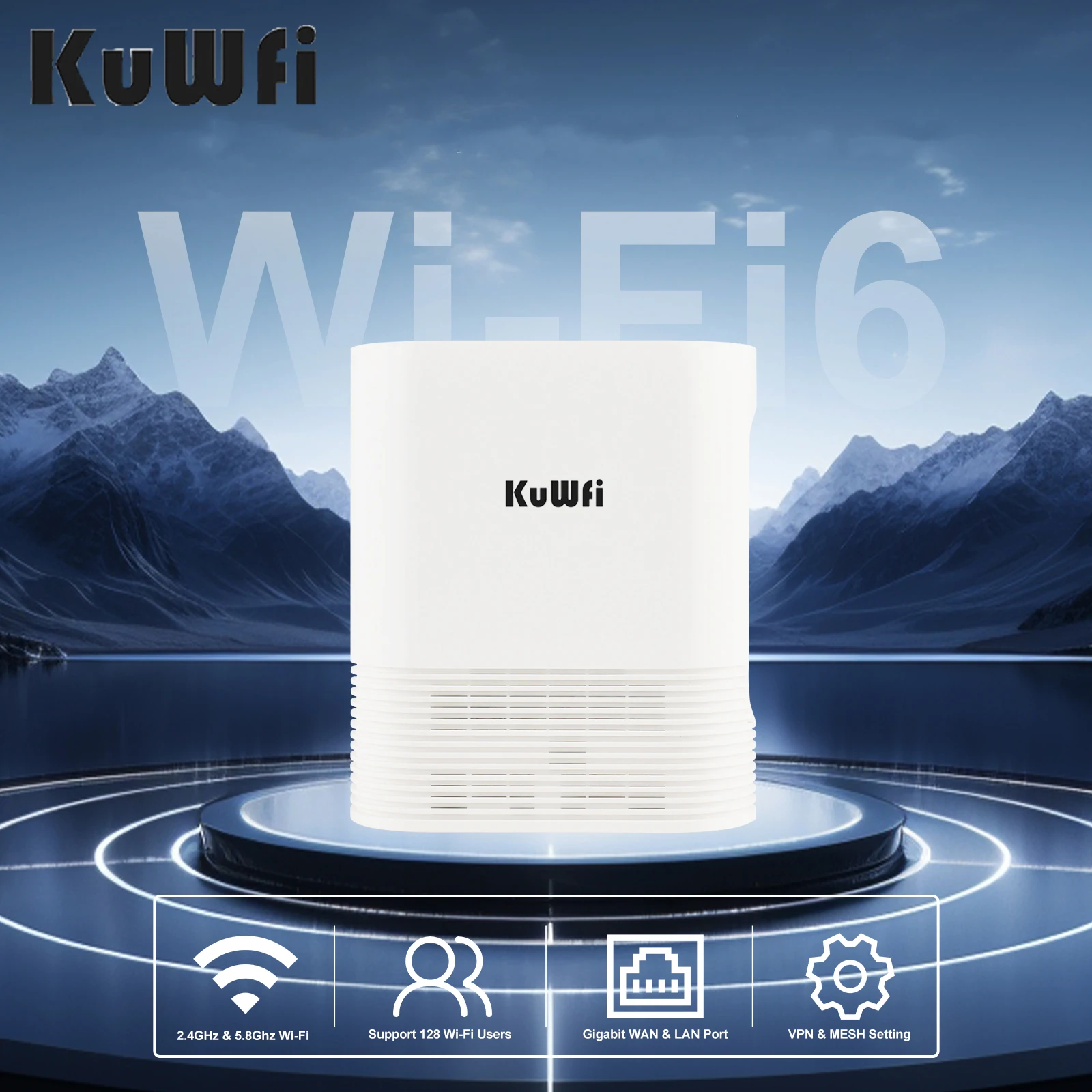 

KuWFi Ax3000 WIFI Router 2.4G 5G Dual Band Wireless WiFi6 Router Gigabit Network Repeater Extender WIFI6 Mesh Support 128 Users