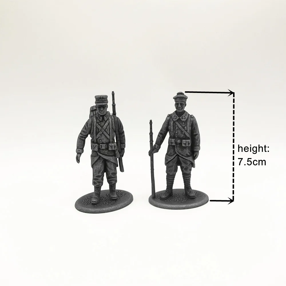 1/30 Scale Metal Soldier Action Figure Miniature Figurines Military World War One French Weapon Collection Model Boy Gift