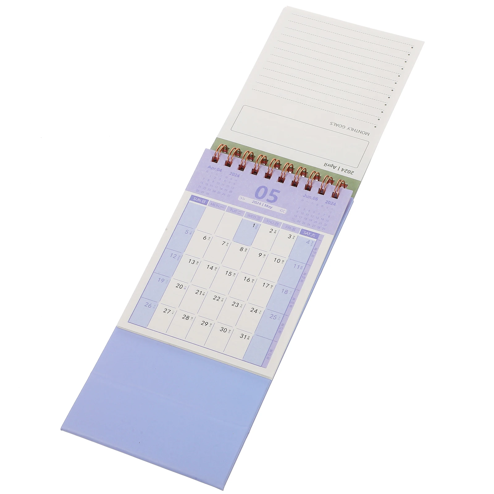 

Desk Calendar Flip Mini Daily Desktop Accessories Calendars Table Monthly Purple Office