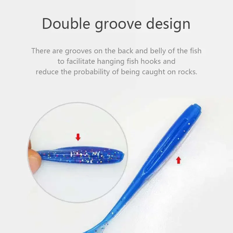 SHIQIAN 50 PCS 소프트 낚시는 파이크 인공 미끼 실리콘 겨울 낚시 용품 도구 소프트 루어에 대한 Wobblers를 유혹합니다