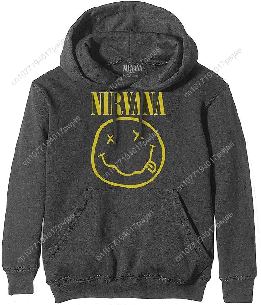 

Rock Off Nirvana 'Yellow Smile' (Grey) Pull Over Hoodie (Large)