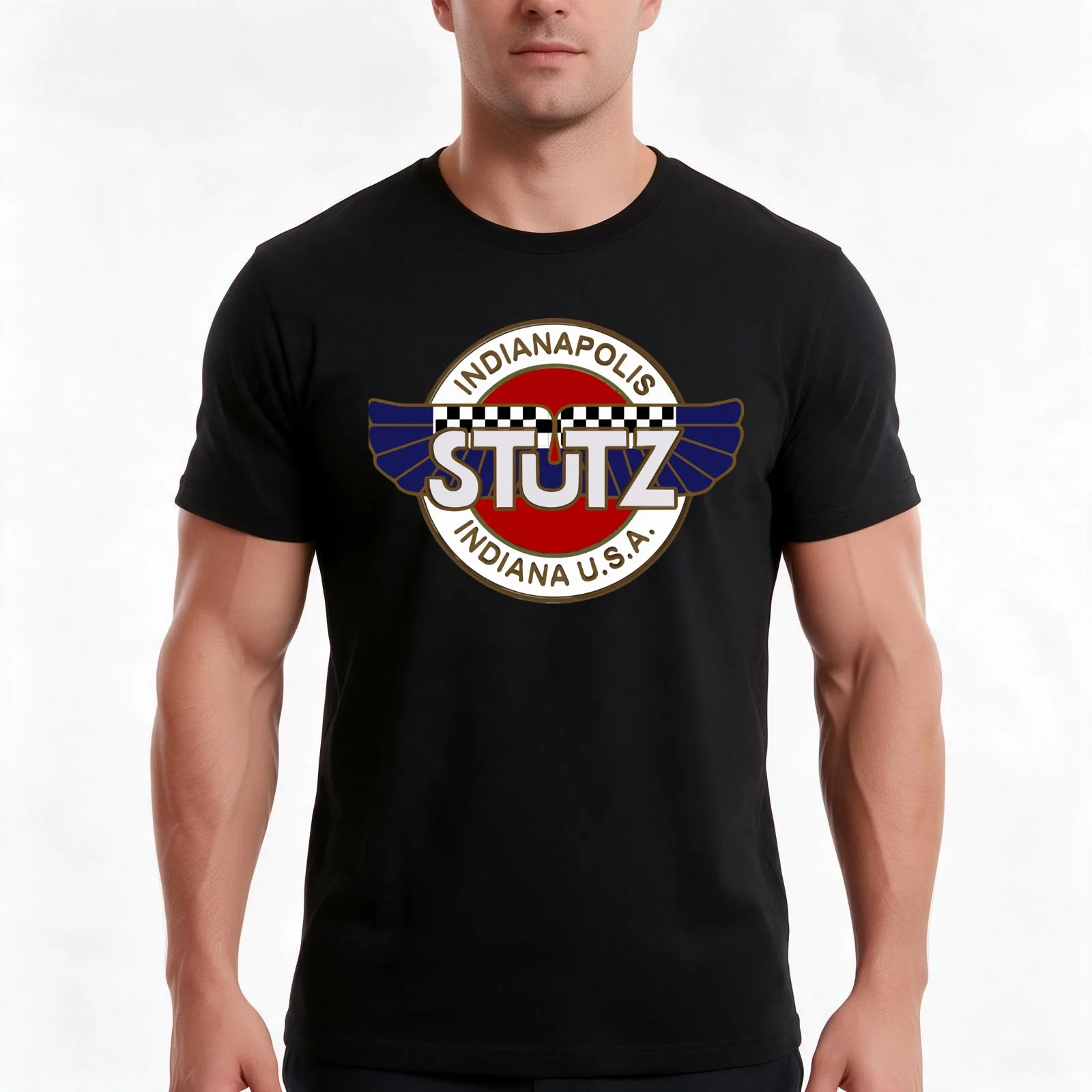 Stutz Motor Company Logo T-Shirt, Summer Casual Cotton Tee, Oversized Streetwear Tops, Vintage Graphic Print, Unisex Men Women
