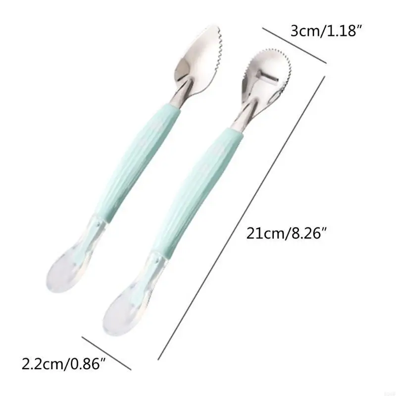 E06F 2-in-1 Scraper Spoon Silicone cho ăn muỗng đa dụng