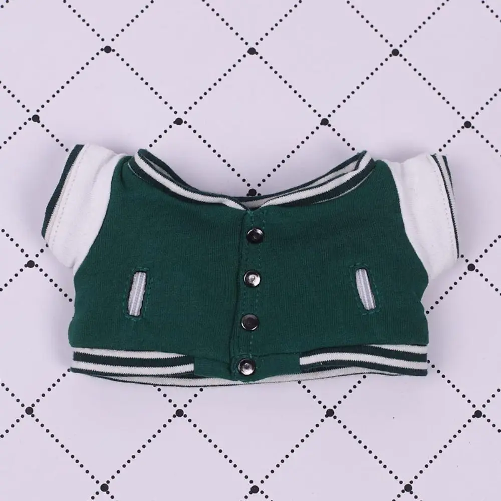 Estilo universitário boneca jaqueta de beisebol casaul usar uniforme casaco algodão bonecas roupas vestir-se roupa boneca de pelúcia casaco 20cm