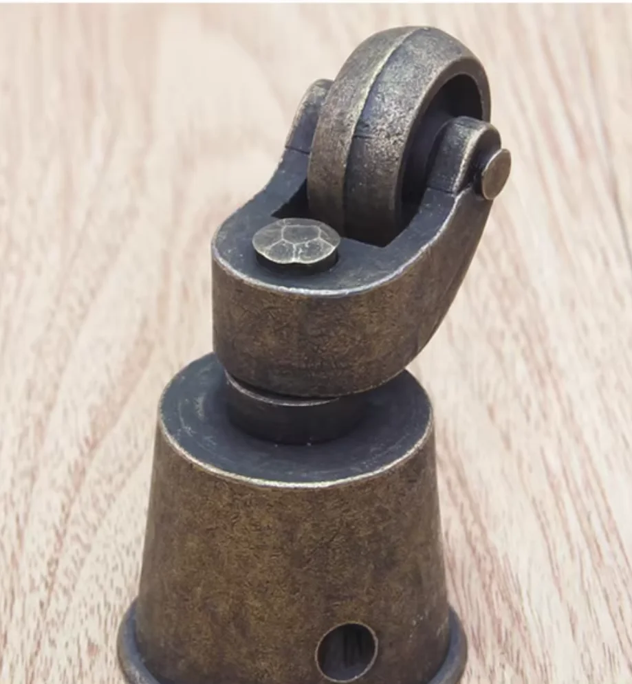 4Pcs Zinc Round Swivel Cup Caster Wheels Antique Bronze Gold Furniture Piano Wine Serving Trolley