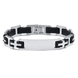 Punk Cross Custom Name Text Stainless Steel Men Bracelet Engrave Name Id Bracelets Gift Wholesale Jewelry