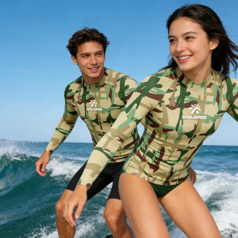 

Quick Drying Men's and Women's Rash Guard Long Sleeves Sun Protection Swim Surfing Shirts for Surfing and All Outdoor