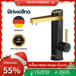 Briwellna Water Heater Flowing Faucet 220V Electric Tankless Water Heater Tap Swivel Spout Electric Faucet Water Heating Geyser