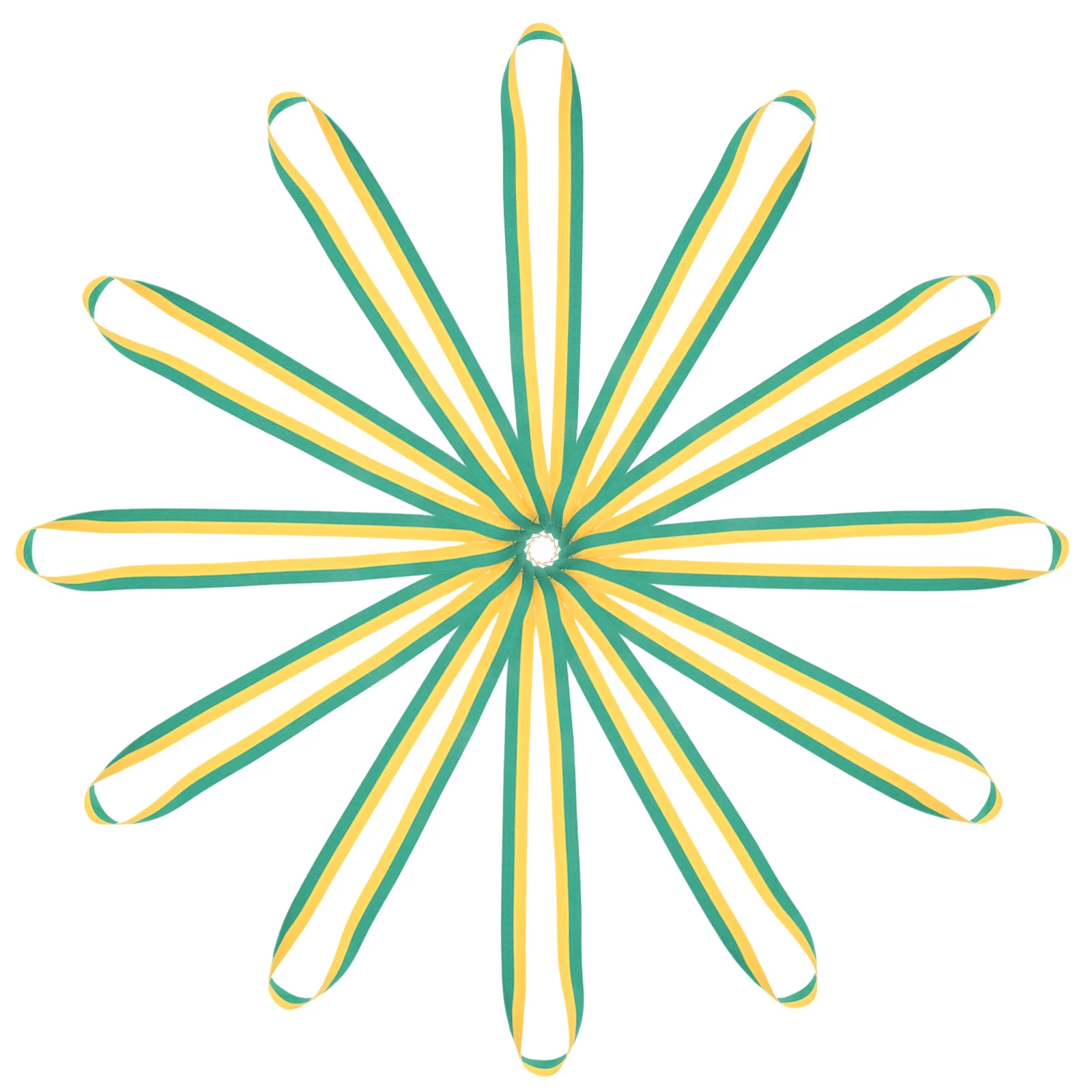 

20Pcs Medal Lanyards Yellow Green Striped Snap Clips Neck Straps Flat Award Ribbons Sports Competitions Meetings Party Awards