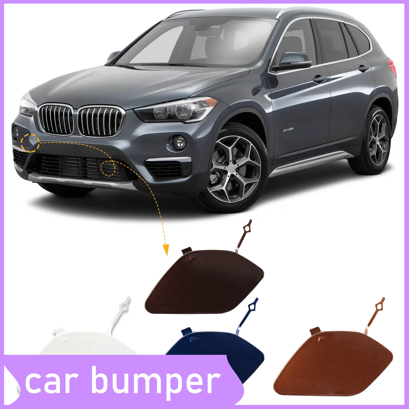 

Front Bumper Tow Hook Cap Towing Eye Cover For BMW X1 F48 18dx SAV 2016 2017 2018 2019 51137361220 Car Accessories