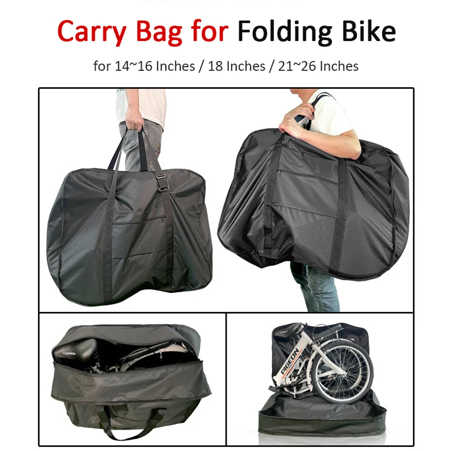 

Folding Bike Bag 600D+210D Wear-resistant Foldable Thick Bicycle Carry Bags Portable Transport Case for 14~26 Inch Folding Bike