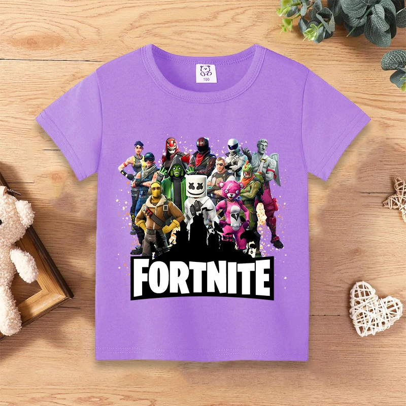 Fortnites Children T-Shirts Anime Printed Figures Tops Carto