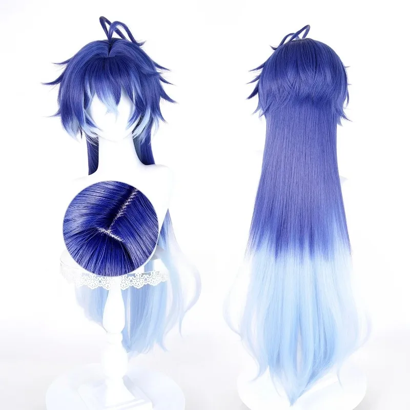 

Game Flins Cosplay Wig Long Blue Heat Resistant Synthesis Hair Halloween Carnival Party Wigs For Women Men Boys