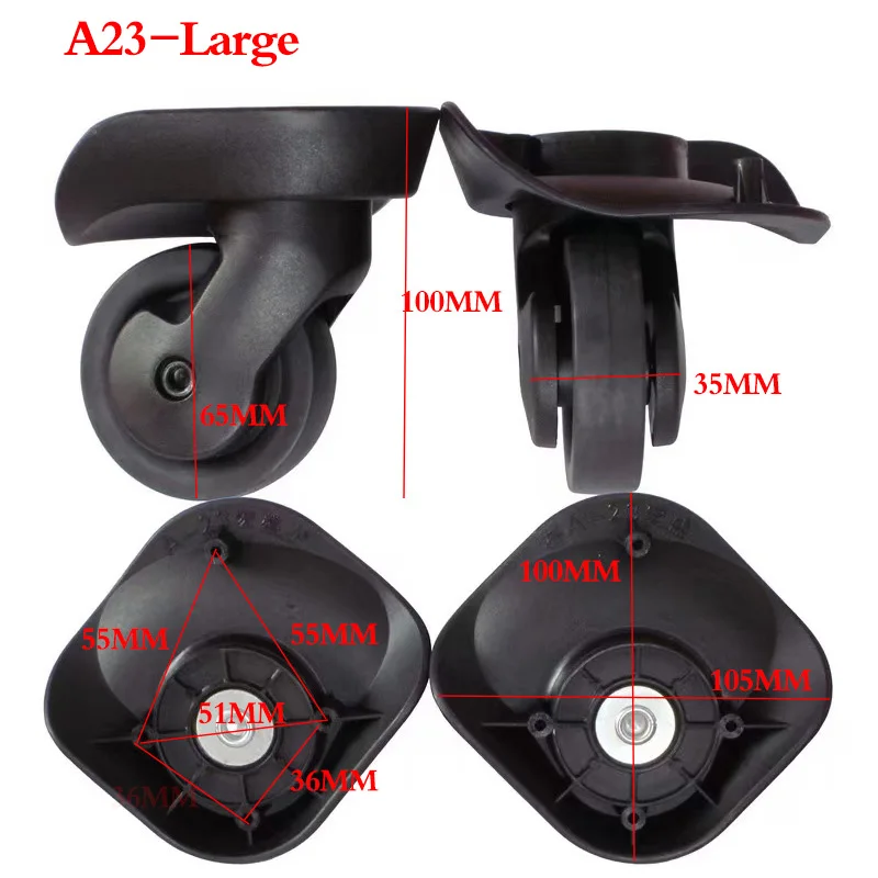 Wheels Replacement Luggage Double Repair Trolley Suitcase Accessories Travel Spinner Aster Black Part A23