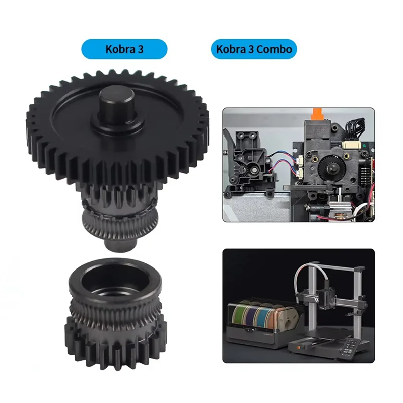 ABFM-Kit d'engrenages à revêtement Nano Kit d'engrenages monobloc en acier trempé de plus grande précision pour extrudeuse Combo Kobra3 pour Anycubic Kobra 3