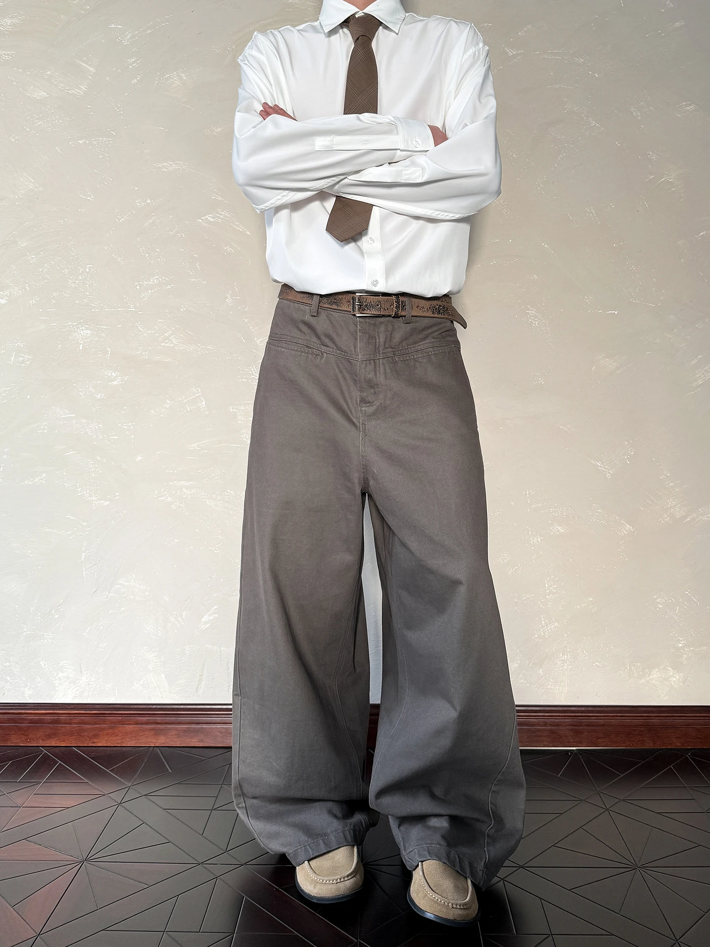 

PUEE, винтажные мужские и женские свободные широкие брюки в американском стиле ретро, мешковатые повседневные брюки на все сезоны