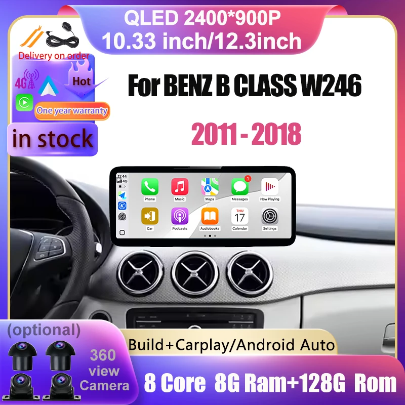 

For BENZ B CLASS W246 2011 - 2018 Car Video Multimedia Player Android Intelligent System GPS Navigation 4G QLED HD Screen BT