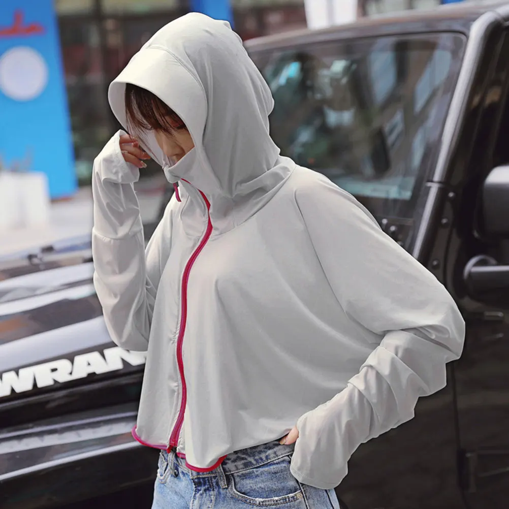 

Women Sun Screen Cloak Summer Beach Sun Protection Wrap Uv Protection Hooded Zipper Cycling Riding Holiday Large Size