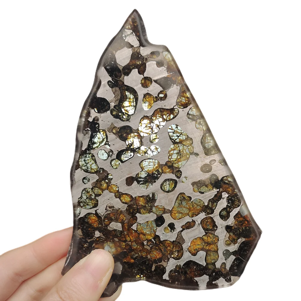 Brenham olive meteorite specimen crafts high quality olive meteorite natural meteorite material slices