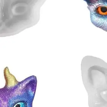 ثلاثية الأبعاد مكعب شفاف سيليكون قالب الكعكة 2/3-عين الشيطان القطط رئيس قالب كعكة صنع تزيين لتقوم بها بنفسك قالب الحرفية #6