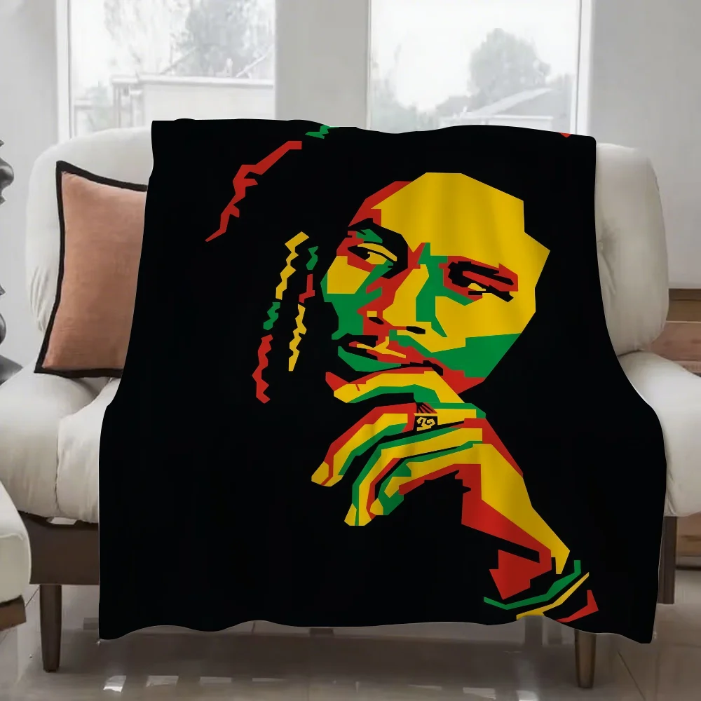 

Singer B-Bob Marley Reggae Blanket Design Lightweight For Dorms, Naps, Living Room, Office,Sofa,All-Season