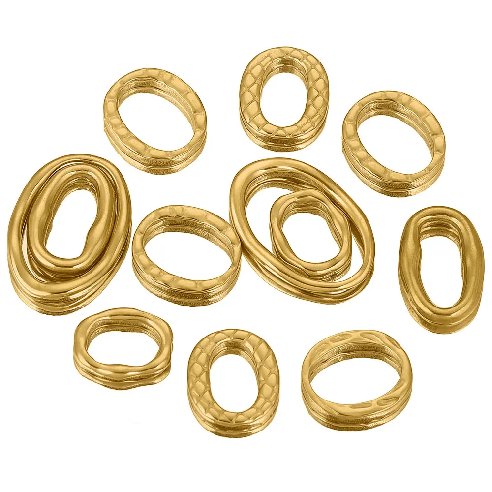 

5pcs Stainless Steel Connector Gold Plated Oval Small Bezel Charm Earrings Making Supplies Parts for Diy Jewelry Findings Blank