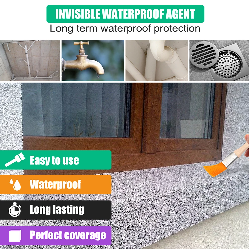 100g Waterproof Insulating Sealant Invisible Paste Coating PU Adhesive AntiLeak Repair Glue for Home Roof Bathroom with Brush