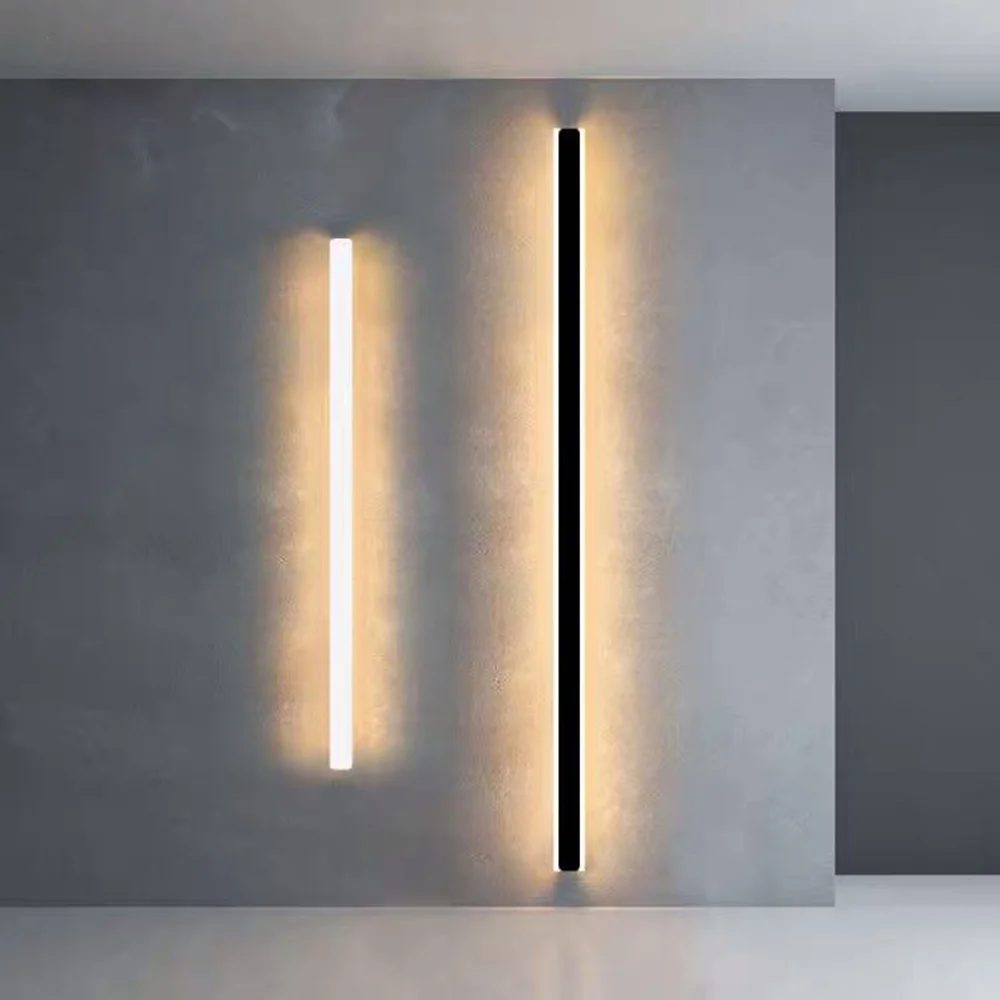 Modern Black LED Wall Lamp for Dining room Living Room Decoration LED Long Strip Wall Lights Staircase Corner Wall Lamp