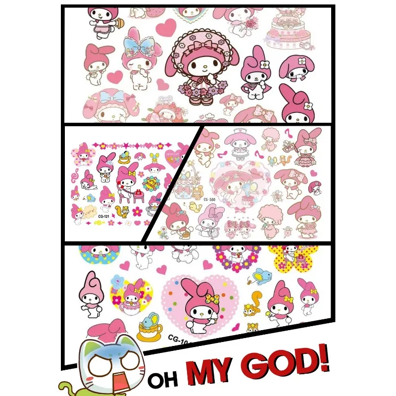 

Cute Sanrio My Melody Tattoo Sticker Anime Action Figure Anime Merchandise Decoration Girl Birthday Party Water Transfer Sticker