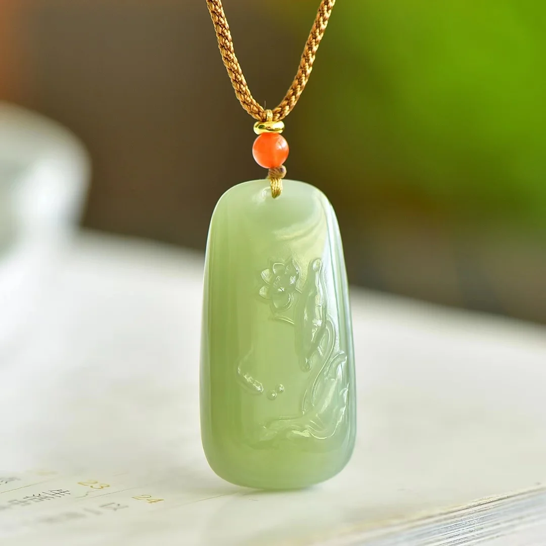 Hetian Jade Qinghai материал богатство и процветание кулон ювелирные изделия 1846 #