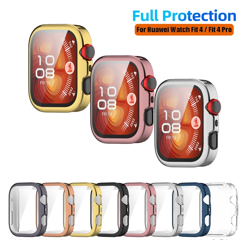 Для Huawei Watch Fit 4/Fit4 Pro Прозрачный чехол из ТПУ с полным мягким покрытием