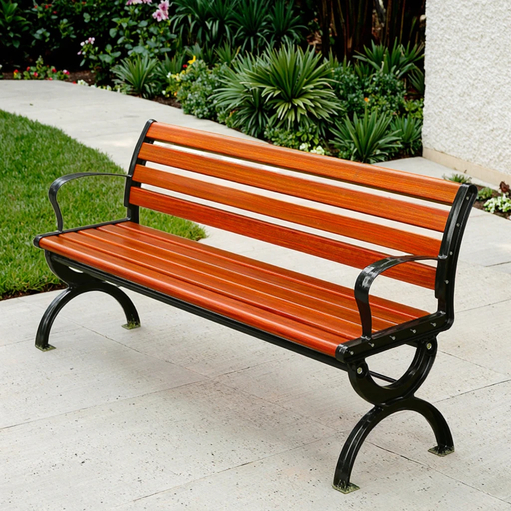 Modern Style Long Solid Wood Bench for Outdoor Park Garden Patio Gym Mall Hospital-Popular Commercial Furniture