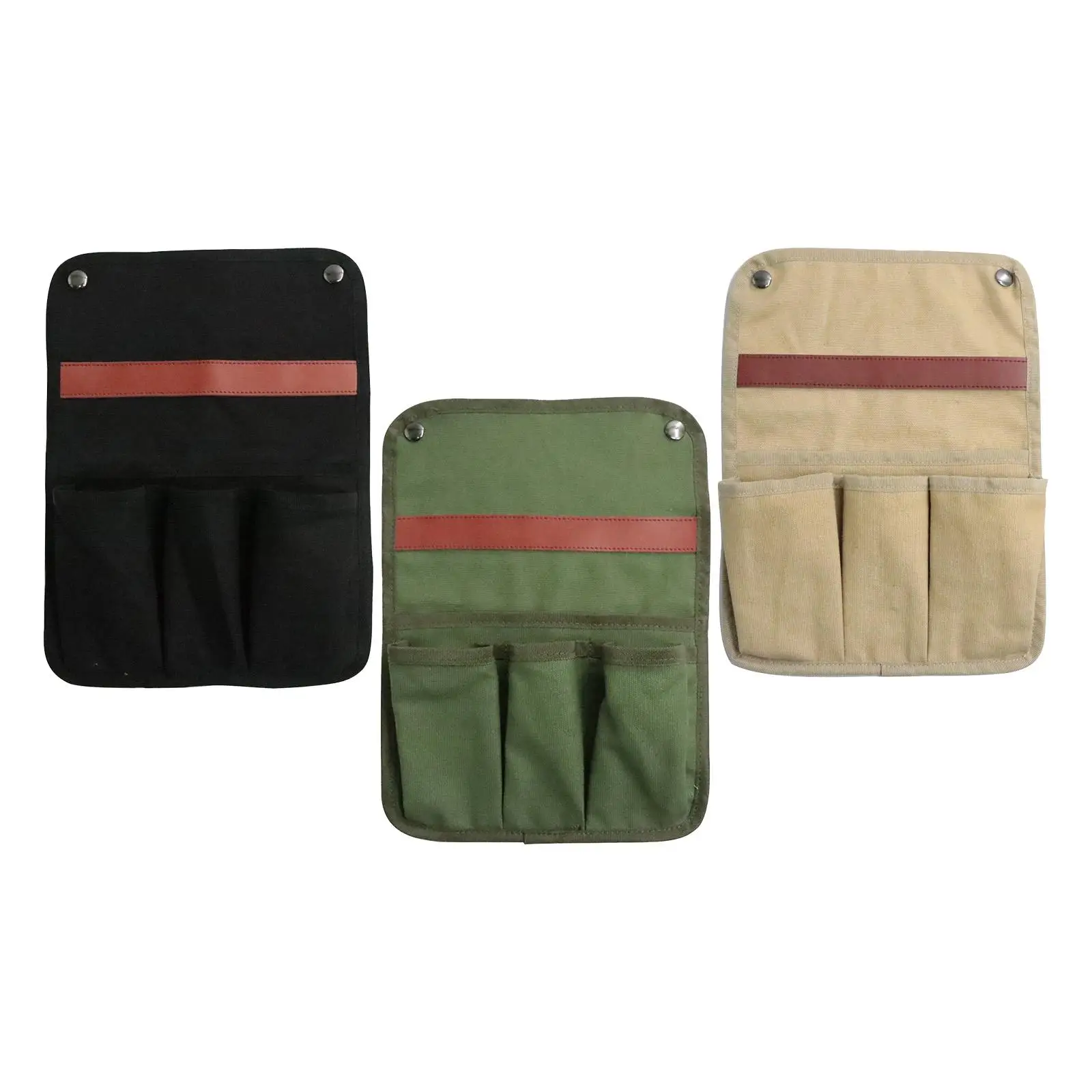 

Camping Chair Armrest Storage Bag Canvas Side Pouch Organizer with Multi Pockets Hanging for Magazines Recliners Shower Chair