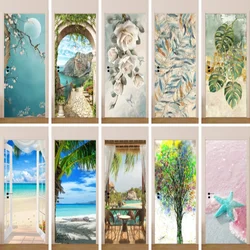 Scenery Door Stickers Wallpaper For Self-adhesive 3d Entrance Bathroom Sticker Room Decor Wall Photo Posters Vinyl On The Closet