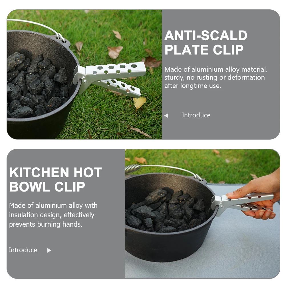 ثقب وعاء كليب سبائك الألومنيوم مكافحة تحرق المشبك لوعاء عموم وعاء الطبخ أداة المطبخ لوح تسخين القابض العزل أطباق #2