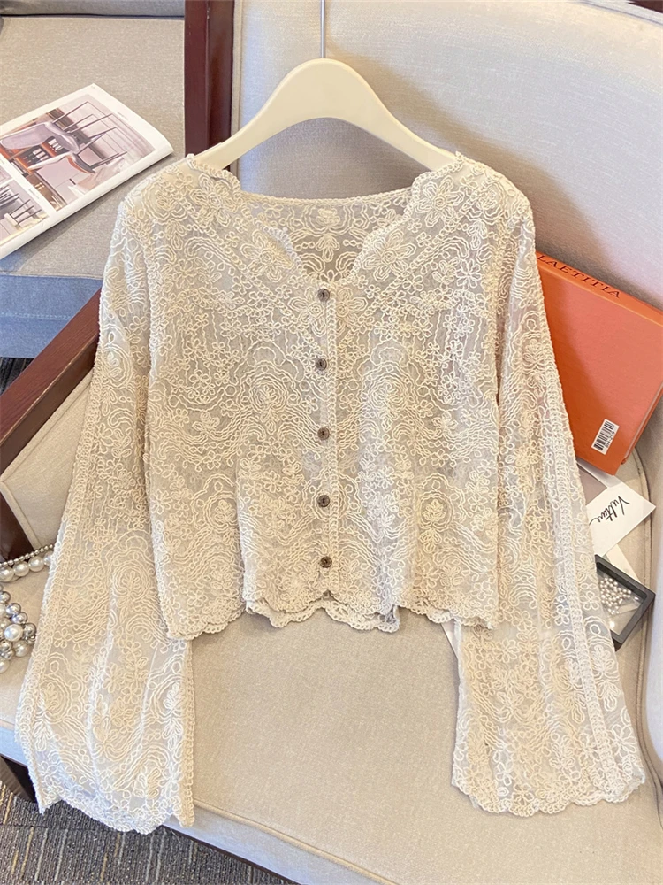 Summer Womens Sweaters 2023 Women Clothing Oversize Vintage Cardigan Thin Sweater Knitted Cardigan Knit Button Loose Maxi Tops