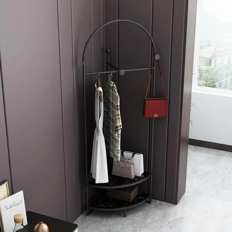 Custom Nordic INS Bedroom Clothes Rack Floor-standing Home Bathroom Corner Light Luxury Double Rod Coat Rack