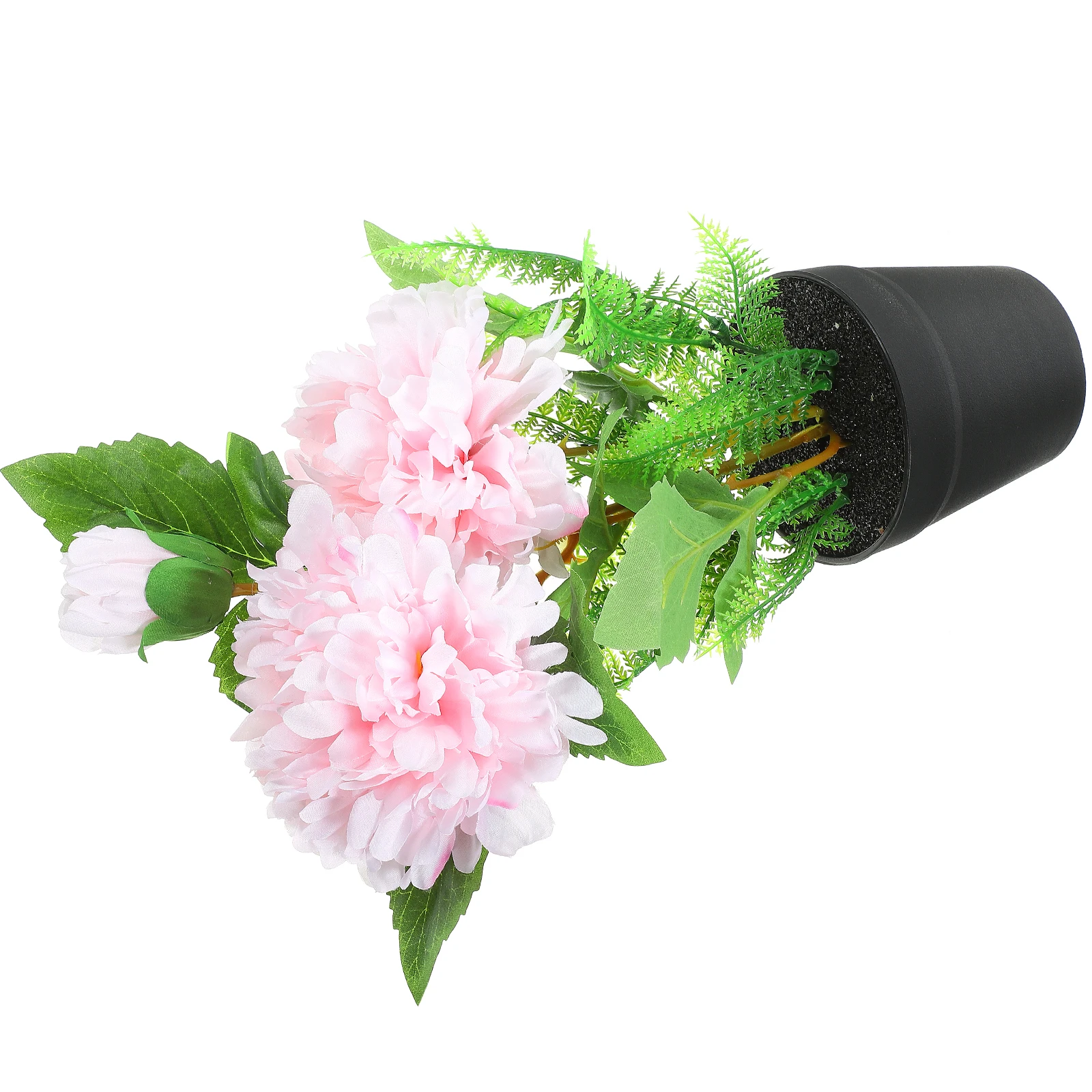 

Simulated Peony Bonsai Fake Flower Potted Artificial Plant Adornments Orange PP Pot Realistic Decor Home Office Event