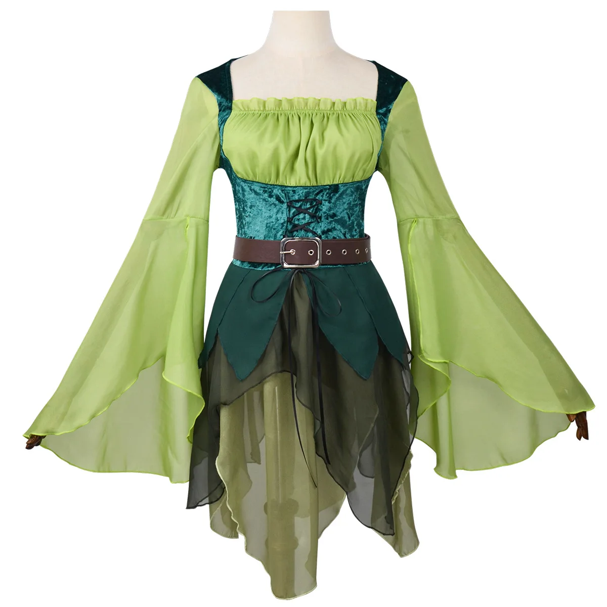

Women Princess Fairy Cosplay Dress Cartoon Anime Elf Roleplay Stage Performance Costume Green Clothing Halloween Party Suit