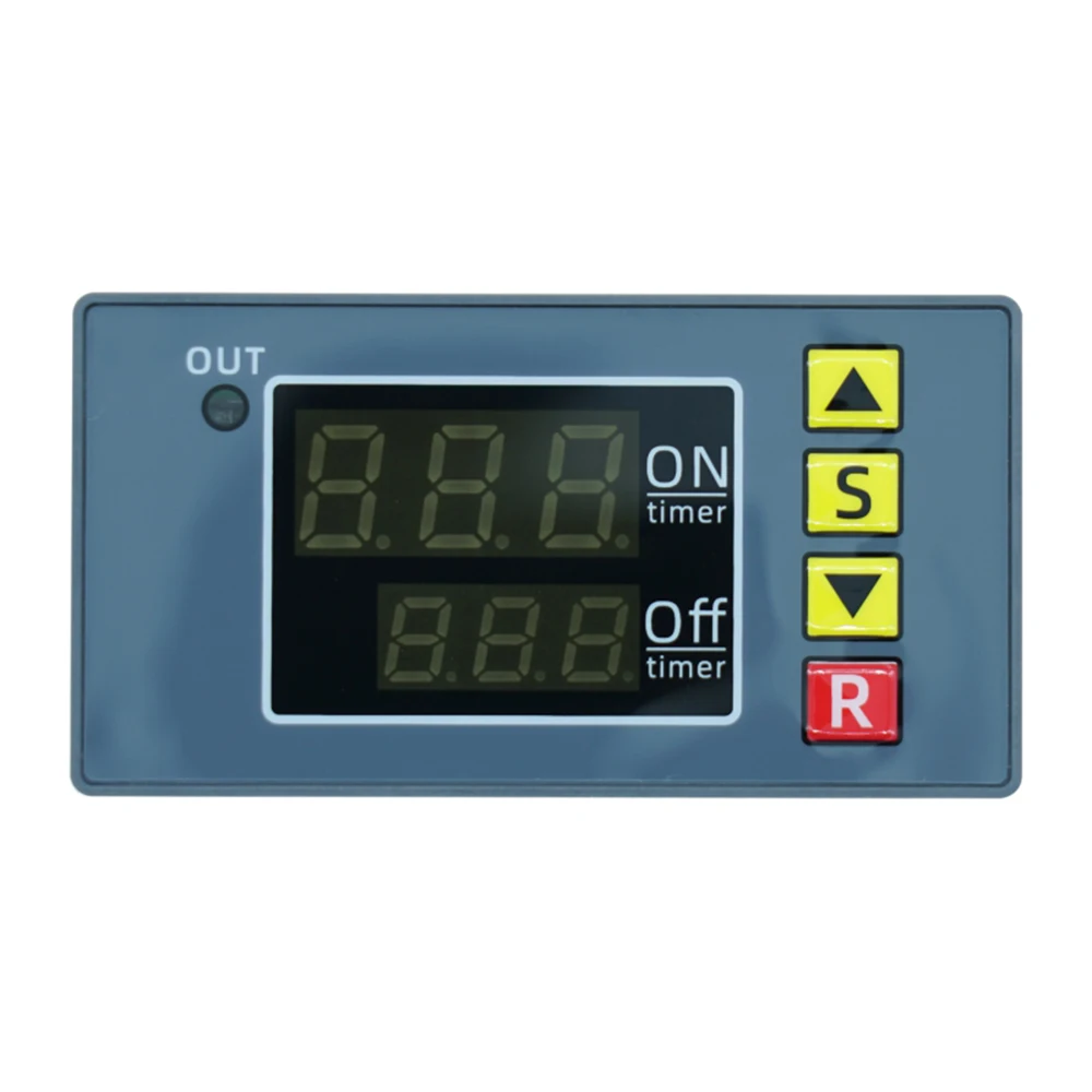 DC 12V AC 110 220V Digitales Zeitverzögerungsrelais-Modul Zyklusverzögerungstimer Rote und blaue Dual-LED-Anzeige Zeitrelais-Schalter für Auto – Detail 2