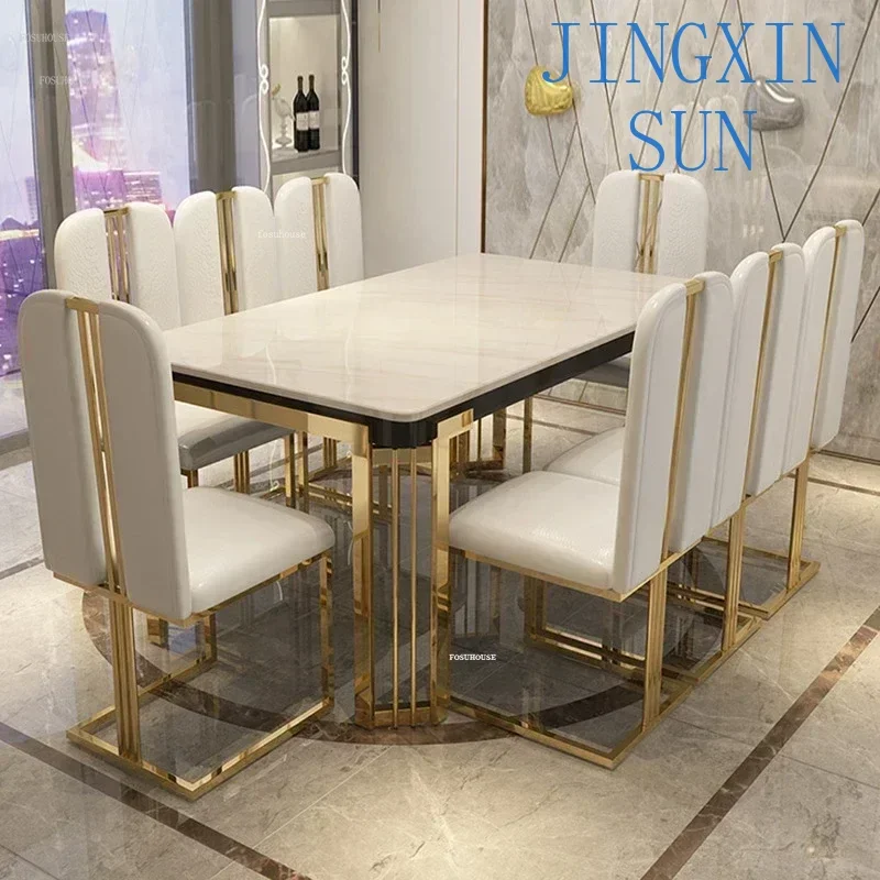 Simple Home Furniture Nordic Table and Chair Set Italian Luxury Dining Tables Modern Small Apartment Rectangular Tables
