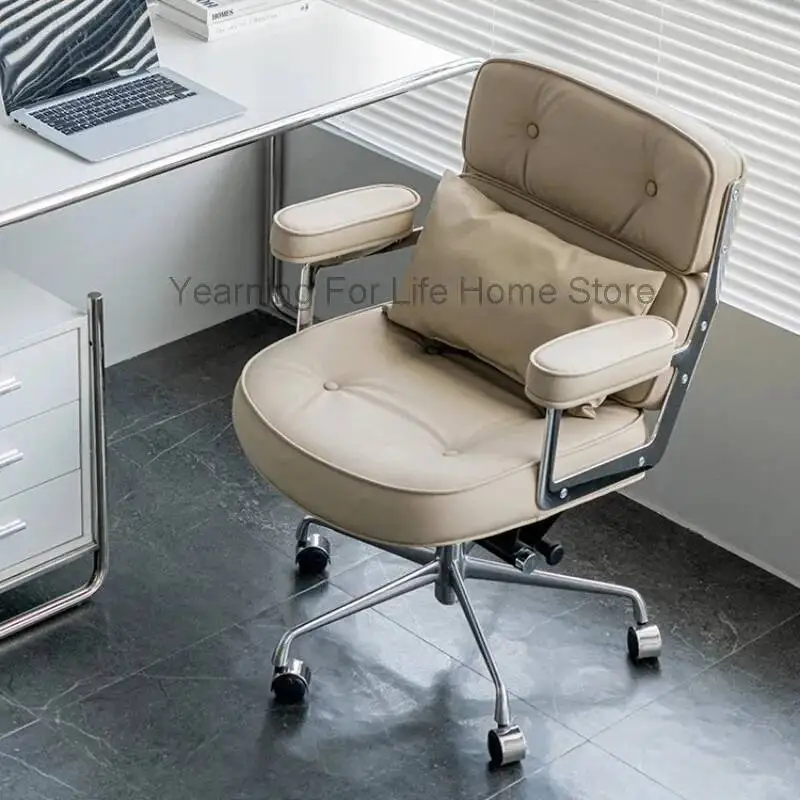 

Designer Swivel Office Chairs Barber Bedroom Rolling PU Leather Office Chairs Lazyboy Cadeira Presidente Home Furniture YQ50OC