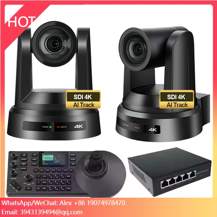 

USD1098 Free Ship SDI 4K 30X Whole Kit Streaming HK630=2 Pcs SDI 4K 30X PTZ Conference Camera Broadcast AI Track+a IP Controller