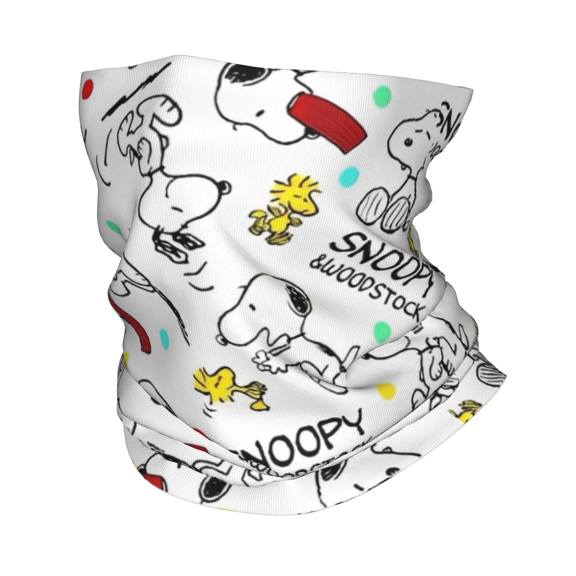 Snoopys Woodstock Bandana Neck Gaiter Printed Cartoon Mask Scarf Multifunctional Headband Outdoor Sports Unisex Adult Windproof