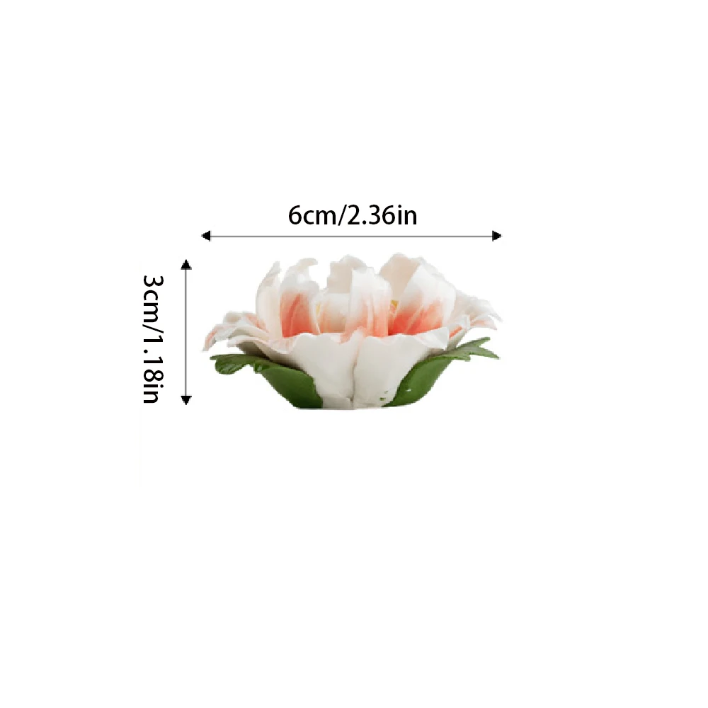 1 ceramic handmade peony flower incense stand, anti genuine floral seat, fragrance and tea ceremony decoration gift