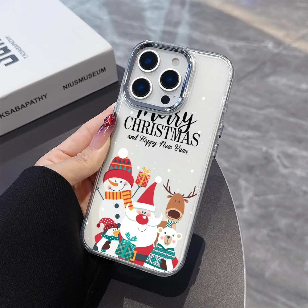 عيد الميلاد نمط لطيف الكرتون الطباعة جراب هاتف ل Xiaomi Mi 15 14T 14 12T 11T 11 لايت Poco X7 4G 5G تصفيح غطاء شفاف