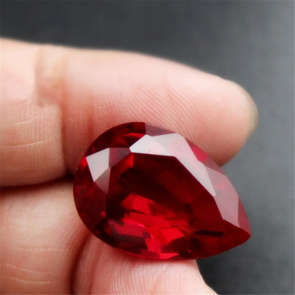 

Ruby Pear Shaped Faceted Gemstone Teardrop Cut Ruby Gem Multiple Sizes to Choose C45R