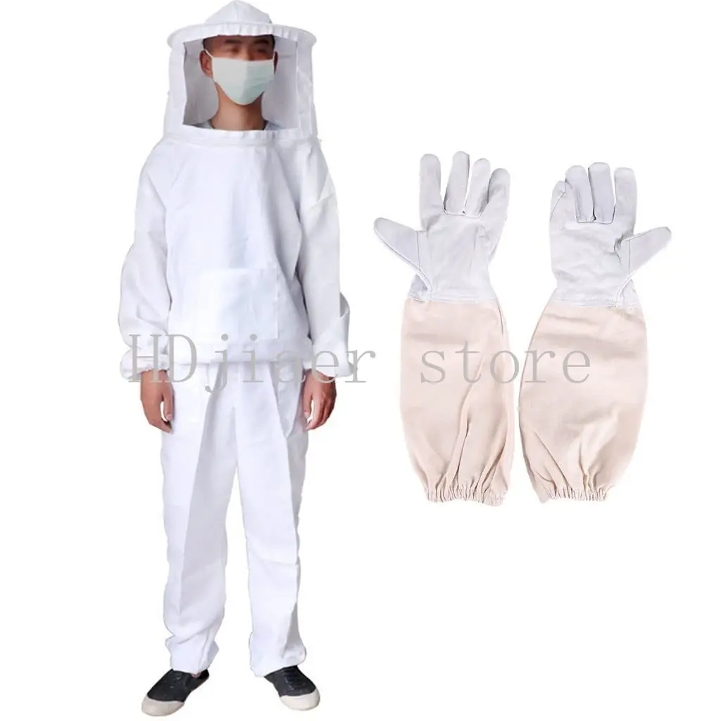 

Split bee-proof clothing, bee-proof pants, sheepskin gloves, white bee protective clothing, beekeeping tools