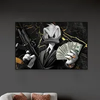 Graffiti Pop Art Duck Gold Wall Art Poster Scrooge Mcduck Print Large Money Art Canvas Painting Prints Success Prints Decor
