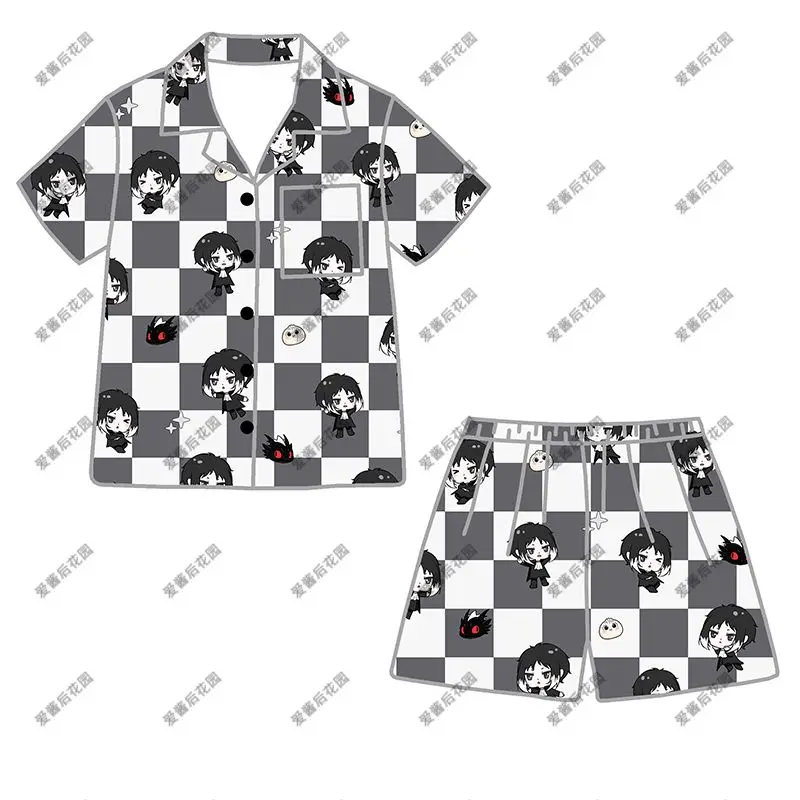 Anime Akutagawa Ryūnosuke Summer Pajamas Home Suit Set Comfortable Warm Short Sleeved Pants Loungewear Birthday Gift